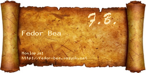Fedor Bea névjegykártya